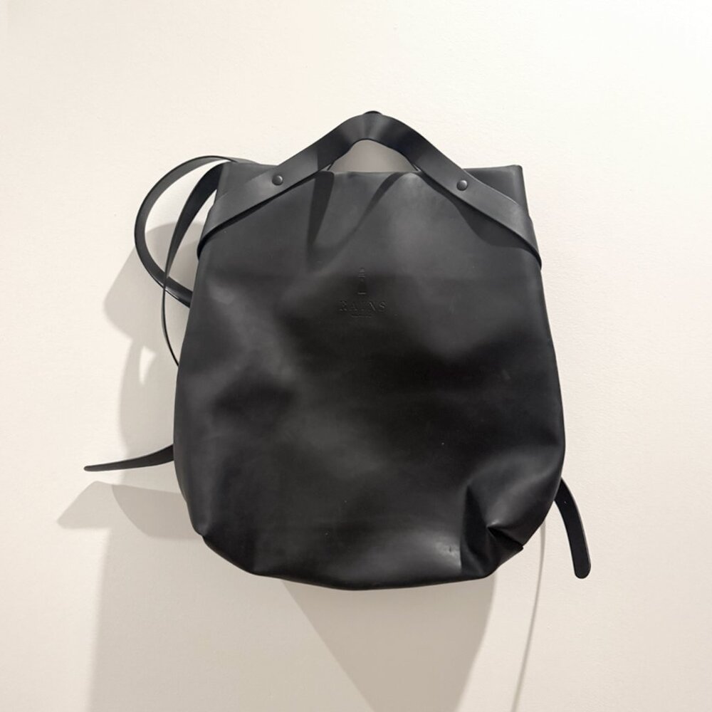 Rains Black Waterproof Backpack – Minimal Design